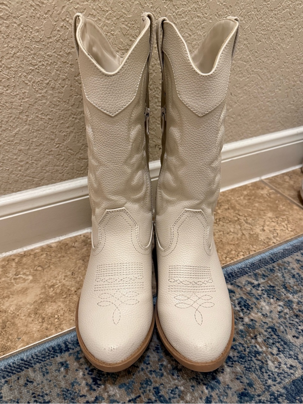 Cat & Jack Girls Cream Western Boots